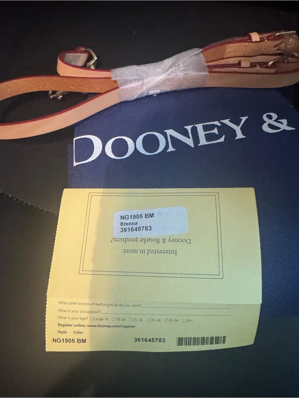 Dooney & Bourke Large Brenna in Blue Chevron New with tags/card/dust bag